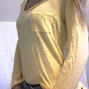 Lightweight yellow long sleeve with pocket